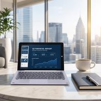Tablette portable 2-en-1 professionnelle personnalisée de 10,1 pouces avec écran tactile et clavier détachable, ultra-mince, pour le travail de bureau (vente en gros)