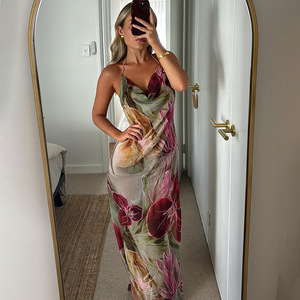 Sisterlinda ชุดเดรสเปิดหลังแขนยาวถึงข้อเท้าชุดเดรสสตรีทเซ็กซี่เสื้อคลุมแฟชั่นโชว์หลังเข้ารูปผ่าหน้าสำหรับเด็กผู้หญิง - Product Image 3