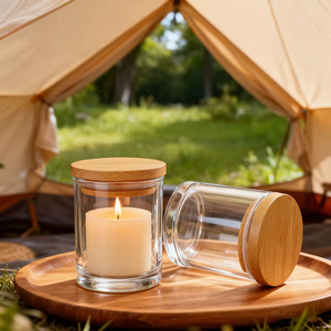 Contenitori <span class=keywords><strong>per</strong></span> <span class=keywords><strong>Candele</strong></span> OEM all'Ingrosso da 10oz e 12oz Personalizzati Ricaricabili di Lusso Vasetti Vuoti in <span class=keywords><strong>Vetro</strong></span> <span class=keywords><strong>per</strong></span> la Creazione di <span class=keywords><strong>Candele</strong></span> con Coperchio in Legno - Product Image 4
