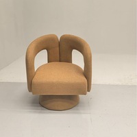 Chaise d'appoint moderne pivotante en tissu moelleux Fauteuil rond avec large rembourrage pour le salon, la chambre à coucher ou la villa