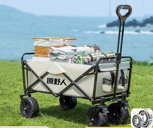 Outdoor Großhandel Klapp camp Wagen Garten wagen 4 Rad Camping wagen Kids <span class=keywords><strong>Beach</strong></span> Tragbare Lagerung Handwagen - Product Image 4