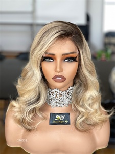 Perruques en cheveux humains naturels couleur Balayage 2026, <span class=keywords><strong>Blond</strong></span> Balayage, Courtes, Perruque Lace Front HD 13*5 avec ligne de cheveux pré-épilée pour femmes blanches - Product Image 3