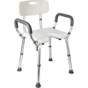 Chaise de douche en alliage d'aluminium réglable en hauteur avec accoudoirs pour équipement de sécurité dans la salle de bain - Product Image 3