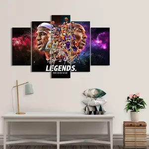 Impresión en Lienzo, Arte de Pared para Sala de Estar, 5 Piezas, Pintura de Superestrella de Baloncesto de la <span class=keywords><strong>NBA</strong></span>, Póster, Impresiones de Arte de Pared - Product Image 2