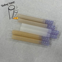 Papier à cigarettes en spirale non blanchi personnalisé, facile à remplir, en verre classique, à embout droit