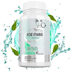 Supplément de vitamine anti-acné, Capsule de nettoyage de l'acné végétalienne pour les peaux grasses, réduit les taches foncées, capsules de blanchiment de la peau