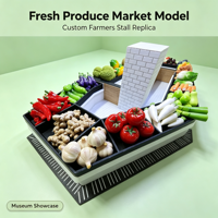 Modèle de stand de marché fermier personnalisé pour l'exposition de légumes frais