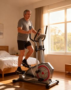 Petit appareil de fitness à domicile, machine <span class=keywords><strong>elliptique</strong></span> à commande magnétique électrique, ultra-silencieuse, écran LCD, acier, perte de poids, vente en gros transfrontalière - Product Image 5