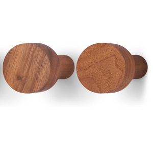 Lot de 4 crochets muraux ronds en bois naturel, patères modernes en bois poli - Product Image 4