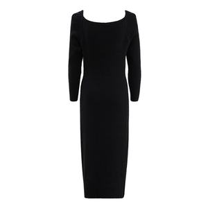Robe Midi Noire Tricotée Ajustée et Sexy pour Femme, Nouvelle Collection Automne, Design Élégant et Tendance, Qualité Supérieure, Personnalisable - Product Image 4