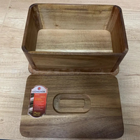 Boîte à pain en bois d'acacia artisanal de luxe, finition lisse, conception de joint sans couture, fabricant