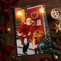 Lámpara de Pared LED con Diseño de Lienzo, Pintura Iluminada con Escena Invernal Vintage, Decoración de Pared Luminosa para Sala de Estar, Dormitorio, Cafetería, Regalo de Navidad