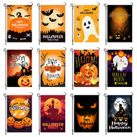 Grosir 30X45Cm Sisi Ganda Digital Printing Poliester Halaman Bendera Halloween Bendera Taman