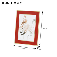 Cadre photo rectangulaire en métal rouge de luxe Design créatif décoration de la maison de haute qualité pour le salon de mariage