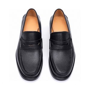 Zapatos de Hombre de Alta Calidad, Suela Gruesa Dentada, Totalmente Negros, Versátiles, Amortiguación de Alta Elasticidad, <span class=keywords><strong>Hebilla</strong></span> Clásica Tipo Penny, Ferragamos - Product Image 5