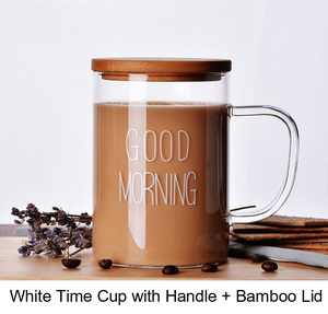 Nhà Sản Xuất Bán Hàng 400Ml Duy Nhất Tường Sữa Thủy Tinh Cốc Cốc Cà Phê Với Muỗng Và Nắp - Product Image 6