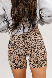 Dear-Lover Fashion <strong>Ladies</strong> Leopard Print Textured Casual Women Biker <strong>Shorts</strong> - Product Image 3