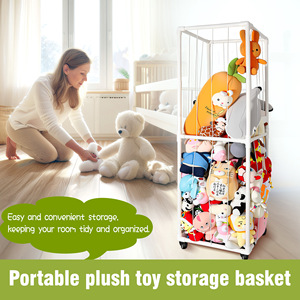   Étagère de rangement créative en PVC pour peluches, cage de rangement pour poupées avec fond en maille, organisateur pour peluches - Product Image 4