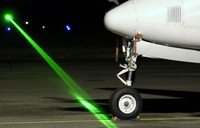 Contrôle des oiseaux commerciaux à l'aéroport Pointeurs laser verts portables