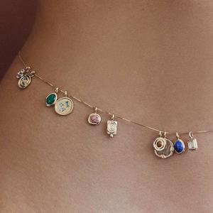 Colgantes DIY de Piedras Preciosas para Collar: Lapislázuli, Malaquita, Ojo de Tigre, Cristal Transparente, Ovalados, Redondos, Rectangulares, Joyería Fina - Product Image 2