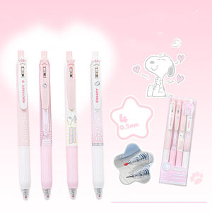 स्नूपी 4-टुकड़ा सेट 0.5 मिमी काले जेल पेन छात्रों को लेखन उपहार कार्टून काले ब्रश पेन प्लास्टिक कटर - Product Image 4