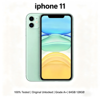 Vente en gros d'iPhone 11 d'Apple débloqué, version mondiale originale 64/128 Go, toutes les couleurs, longue durée de vie de la batterie