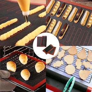 Anti-aanbak Duurzame Bakmat Herbruikbaar Bakmat <b>Silicone</b> Oven Antislip Bakmat Voor Puffs Koekjes Brood Gebak Pizza - Product Image 5