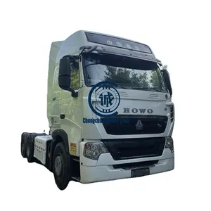 Sinotruck Howo 371375420馬力CNGT7トラクタートラック工場格安価格トラックヘッド中古トレーラーヘッド10タイヤ