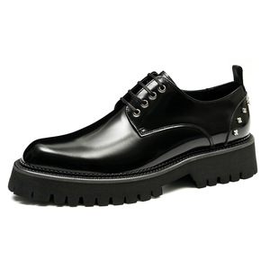 Luxury Men's Formal Genuine Leather Slip-On Square Toe <b>Shoes</b> British Business Style <b>Height</b> <b>Increasing</b> Feature Autumn Season - Product Image 1