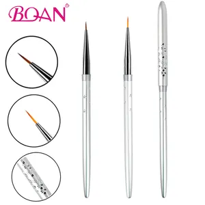 BQAN Nail Art Lines Painting Pen Brush Metal Gold Gel UV Polish Tips Flower 3D Design Manicure Pedicure Drawing DIY Tool