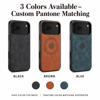 Étui magnétique pour iPhone 17 et 18, en cuir PU vintage noir mat avec cadre en TPU et plaque arrière en PC, compatible avec la charge sans fil et aimant N52