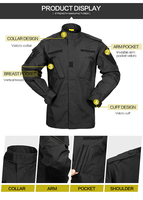 Tenue Tactique de Combat Extérieur Camouflage Noir Respirante et Résistante pour l'Entraînement de Sécurité
