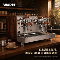 Mesin Pembuat Kopi Profesional WARM HCCG058 E61 Dua Grup Semi Otomatis untuk Kedai Kopi & Hotel