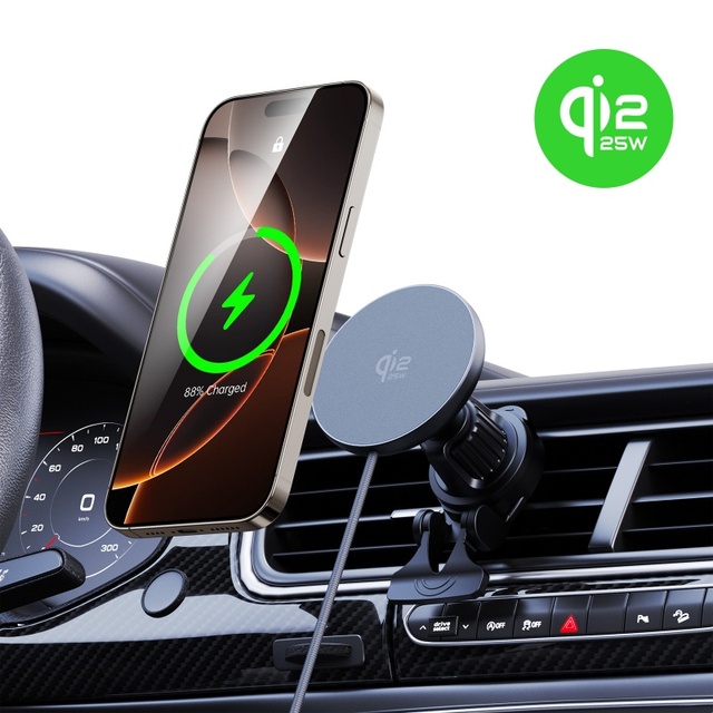 Qi2.2 25W Fast Charging Magnetic Wireless Car Charger with N54 Magnets Car Mount Phone Holder OJD-SV28