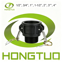 Acoplamiento Camlock Tipo B de PP, Adaptador de Tanque IBC con Rosca Macho BSP NPT de 2 Pulgadas a 3/4 Pulgadas, Conector para Manguera de Riego de Jardín