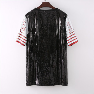 Robe de basket-ball personnalisée à sequins pour femme, tenue de supporter oversize pour le jour du match, avec impression de numéro, idéale pour les fêtes et les événements. - Product Image 6