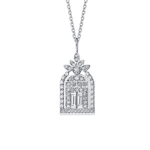 Collier de diamants de laboratoire en or 18 carats personnalisé Queensun Chaîne de clavicule en diamant avec diamants cultivés en laboratoire 'Happy House' - Product Image 5