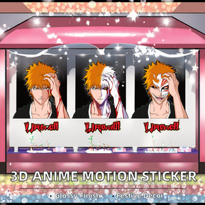 สติกเกอร์เลนติกูลาร์ PET ลายอนิเมะ Bleach แบบโฮโลแกรม 3 มิติ เคลื่อนไหวได้ สำหรับตกแต่งวันหยุด - Product Image 2