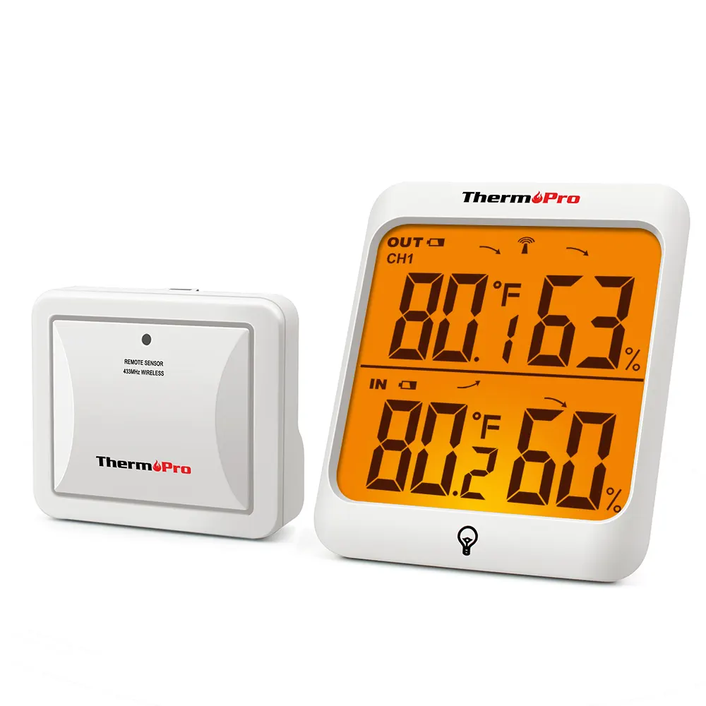 ThermoPro TP63 Electronic Fridge Thermometer Hygrometer with Greenhouse Temperature and Humidity Sensor