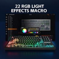 ZORNHER ZH870 88 Tombol Keyboard Mekanik Hitam Desain Ukiyo-e Hot Swappable RGB Tri-Mode Gaming Kantor