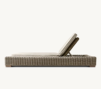 Chaise longue en rotin écologique, résistante à l'eau, pour extérieur, en métal, pour plage, piscine, hôtel, villa, cour, transat inclinable