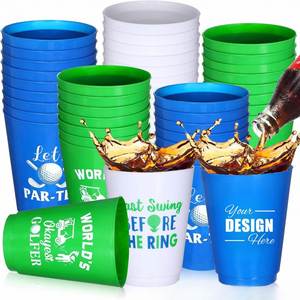 Gobelets promotionnels carrés en PP de 16 oz personnalisés, design tendance, cadeaux de fête et de mariage personnalisés, logo imprimé en sérigraphie, sport - Product Image 1