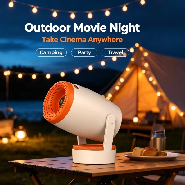Outdoor Portable Mini Projector HY330 HD 8K Android Smart Projector 200Lumens 5W Speaker Camping Movie 720P LED