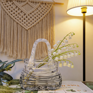 Vase en verre artisanal Daize Light Luxury, transparent, style nordique minimaliste, arrangement floral <span class=keywords><strong>hydroponique</strong></span>, décoration de salon - Product Image 3