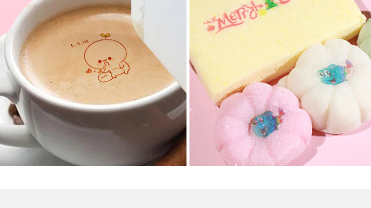 Handheld Full Color Bakery Printer Mini edible printer for cake food chocolate pattern and date printing with edible cartridge