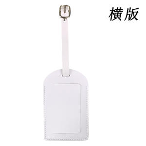 Étiquette à bagages en cuir PU de luxe, porte-cartes de visite, porte-passeport, personnalisable, léger, 13x9cm, horizontal/vertical, rabattable - Product Image 3