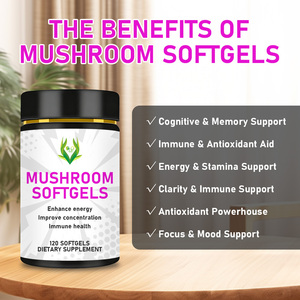 Gélules de champignons de haute qualité avec huile de noix de coco pour améliorer la fonction immunitaire et les niveaux d'énergie – Complément d'extrait de mélange de champignons - Product Image 2