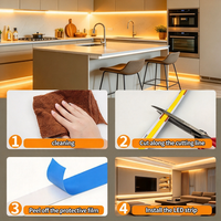Lampu Strip LED Tembaga USB 5V Dapat Dipotong Kontrol Sentuh 320LED/m 8mm COB Pita Fleksibel Penggunaan Dalam Ruangan