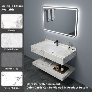 Espejo Inteligente para Baño con Lavabo Integrado, Espejo de Piedra Sinterizada, Espejo Inteligente Moderno de Cerámica Rectangular, Mueble de Baño Pulido - Product Image 5