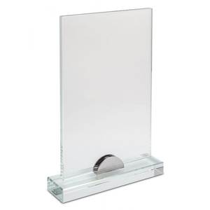 Étagère de présentation rectangulaire en verre avec base 200x130x8 - Product Image 1